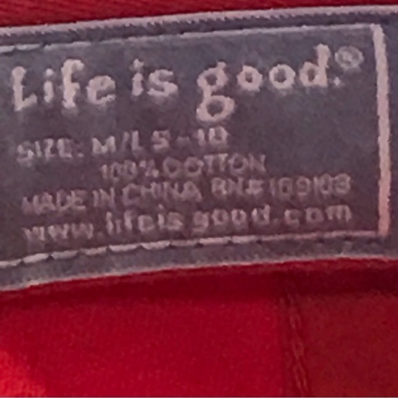 Life is Good Adjustable Red Baseball Cap - Picture 15 of 16
